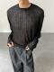 Korean Version Of Simple Hollow Pit Long Sleeve Knitted Top
