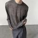 Korean Version Of Simple Hollow Pit Long Sleeve Knitted Top