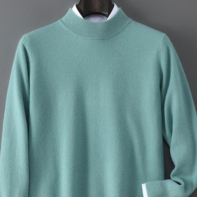 Mens Casual Loose-Fitting Cashmere Base-Layer Sweater