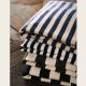 Mens Retro Henry Collar Striped Washed Cotton Long-Sleeve T-Shirt
