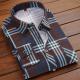 Mens Business Commute Plaid Long-Sleeve Shirt