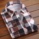 Mens Business Commute Plaid Long-Sleeve Shirt