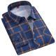 Mens Business Commute Plaid Long-Sleeve Shirt