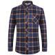 Mens Business Commute Plaid Long-Sleeve Shirt