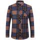 Mens Business Commute Plaid Long-Sleeve Shirt