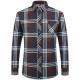 Mens Business Commute Plaid Long-Sleeve Shirt