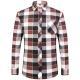 Mens Business Commute Plaid Long-Sleeve Shirt