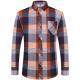 Mens Business Commute Plaid Long-Sleeve Shirt