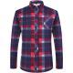 Mens Business Commute Plaid Long-Sleeve Shirt