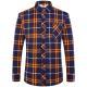 Mens Business Commute Plaid Long-Sleeve Shirt