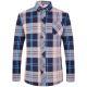 Mens Business Commute Plaid Long-Sleeve Shirt