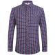 Mens Business Commute Plaid Long-Sleeve Shirt