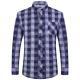 Mens Business Commute Plaid Long-Sleeve Shirt