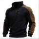 Mens Stand-Up Collar Pullover Zip-Up Sweatshirt
