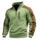 Mens Stand-Up Collar Pullover Zip-Up Sweatshirt