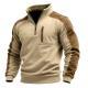 Mens Stand-Up Collar Pullover Zip-Up Sweatshirt