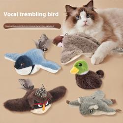 Cross-border Hot Cat Shaking Bird Simulation Bird Cat Toy Self-Hi Relieving Stuffy Electric Sound Sparrow Automatic Funny Cat