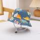 Printed Bucket Hat Cute Car Dinosaur Summer Beach Pure Cotton Fisherman Hat For Babies
