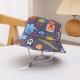 Printed Bucket Hat Cute Car Dinosaur Summer Beach Pure Cotton Fisherman Hat For Babies