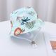 Printed Bucket Hat Cute Car Dinosaur Summer Beach Pure Cotton Fisherman Hat For Babies