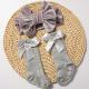 Velvet Baby Headband And Sock Set