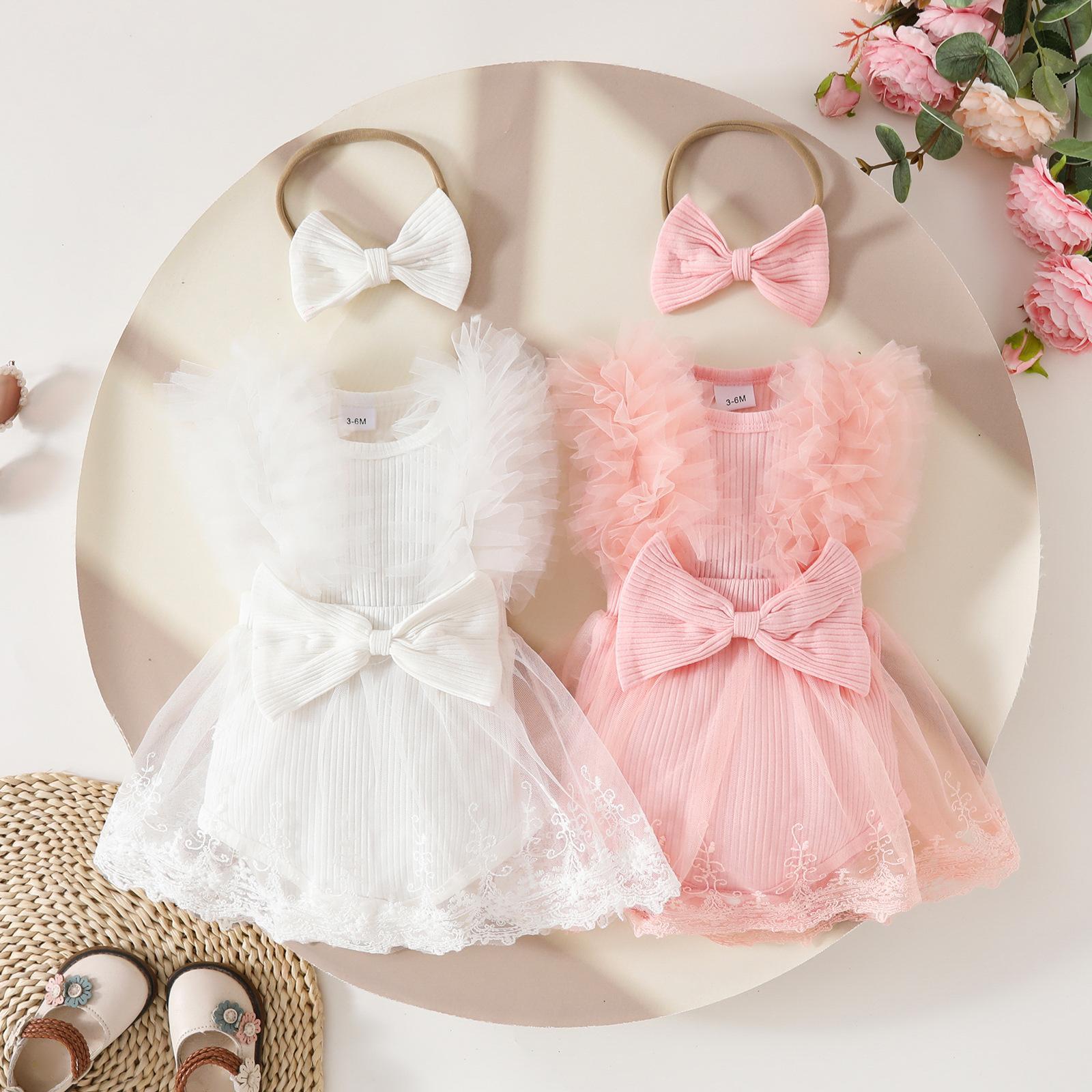 Siamese Triangle Sweet Bow Sleeveless Leotard Hair Band