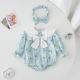 Blue With Long Sleeves Onesie Girls Dress