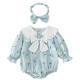 Blue With Long Sleeves Onesie Girls Dress