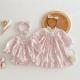 Long Sleeve Baby Girl Triangle Rompers Retro Tang Style Dress