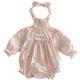 Long Sleeve Baby Girl Triangle Rompers Retro Tang Style Dress