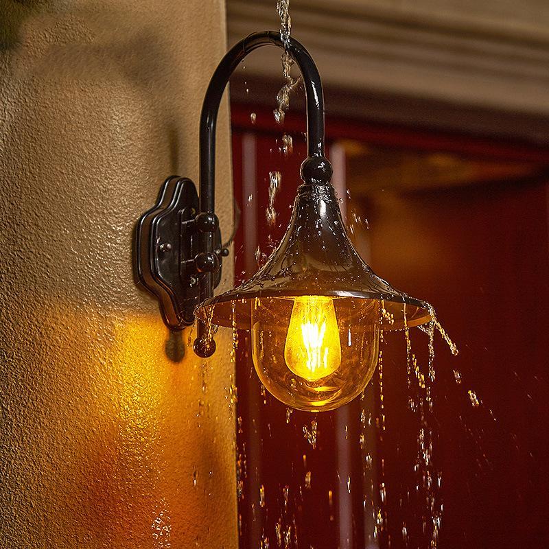 Outdoor Wall Lamp Horn Wall Lamp Outdoor Gate Lamp Stairs Pastoral Aluminum Balcony Exposed Table Lamp