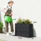 Tall Rectangular Planter With Removable Liner, Holes, PE Wicker Large Planter Box For Indoor Outdoor Plants, Black