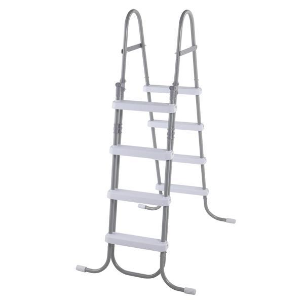 4 Steps 52in Pool Ladder Iron Grey Frame White Steps Safety Ladder
