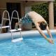 4 Steps 52in Pool Ladder Iron Grey Frame White Steps Safety Ladder
