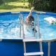 4 Steps 52in Pool Ladder Iron Grey Frame White Steps Safety Ladder