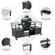 Outdoor Grill Table For Big Green Egg Style BBQ, Metal Grill Cart With Storage Box, Compatible With Up To Large Green Egg, Kamado Joe Jr