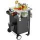 Outdoor Grill Cart With Patio Furniture, Outdoor Grill Table With Storage,Rolling Bar Cart Outdoor BBQ Cart With  Hooks And Spice Rack For Grilling Accessories, Black