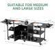 Outdoor Grill Cart For Two Big Green Egg, Metal Grill Table Compatible With Large Big Green Egg,Kamado Joe 18 Inch,and Other Similar Models