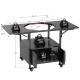 Outdoor Grill Table For Big Green Egg Style BBQ, Metal Grill Cart With 2 Folding Panels, Compatible With Up To Large Green Egg, Kamado Joe Jr