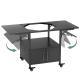 Outdoor Grill Table For Big Green Egg Style BBQ, Metal Grill Cart With 2 Folding Panels, Compatible With Up To Large Green Egg, Kamado Joe Jr