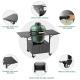 Outdoor Grill Table For Big Green Egg Style BBQ, Metal Grill Cart With 2 Folding Panels, Compatible With Up To Large Green Egg, Kamado Joe Jr