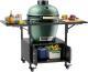Outdoor Grill Table For Big Green Egg Style BBQ, Metal Grill Cart With 2 Folding Panels, Compatible With Up To Large Green Egg, Kamado Joe Jr