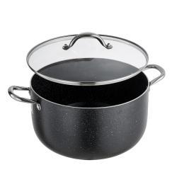 Aluminum Stock Pot, 12-Quart Nonstick Ceramic Coated Pot With Glass Lid, PFOA-Free, PFAS-Free, Compatible With Gas Stoves, Induction Cooktops, Electric Stoves, For Soups, Stews, And Pasta