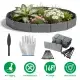 16FT Non-Digging Plastic Landscape Edging 20Pcs Faux Cobbled Stone Garden Borders With 20 Spikes Shovel Gloves Flexible Bendable For Flower Beds Pathways Tree Rings Garden Yard Lawn