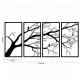 CIFbuy Iron Bare Branch & Bird 4-Panel Wall Art, Minimalist Style Wall Hanging, Nature Theme Home Decor - TikTok, Temu, Self-pickup Available
