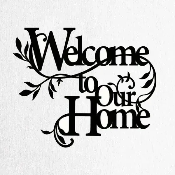 CIFbuy Iron Welcome To Our Home Floral Wall Art, Cozy Style Wall Hanging, Entryway Home Decor - TikTok, Temu, Self-pickup Available