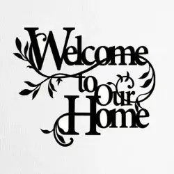 CIFbuy Iron Welcome To Our Home Floral Wall Art, Cozy Style Wall Hanging, Entryway Home Decor - TikTok, Temu, Self-pickup Available
