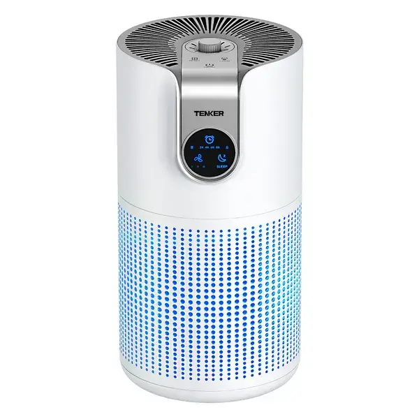 TENKER M03 Air Purifier White For Home Large Room HEPA Air Purifier For Bedroom Pets Kitchen, Air Filter Cleaner For Smoke Pollen Dust Dander Odor