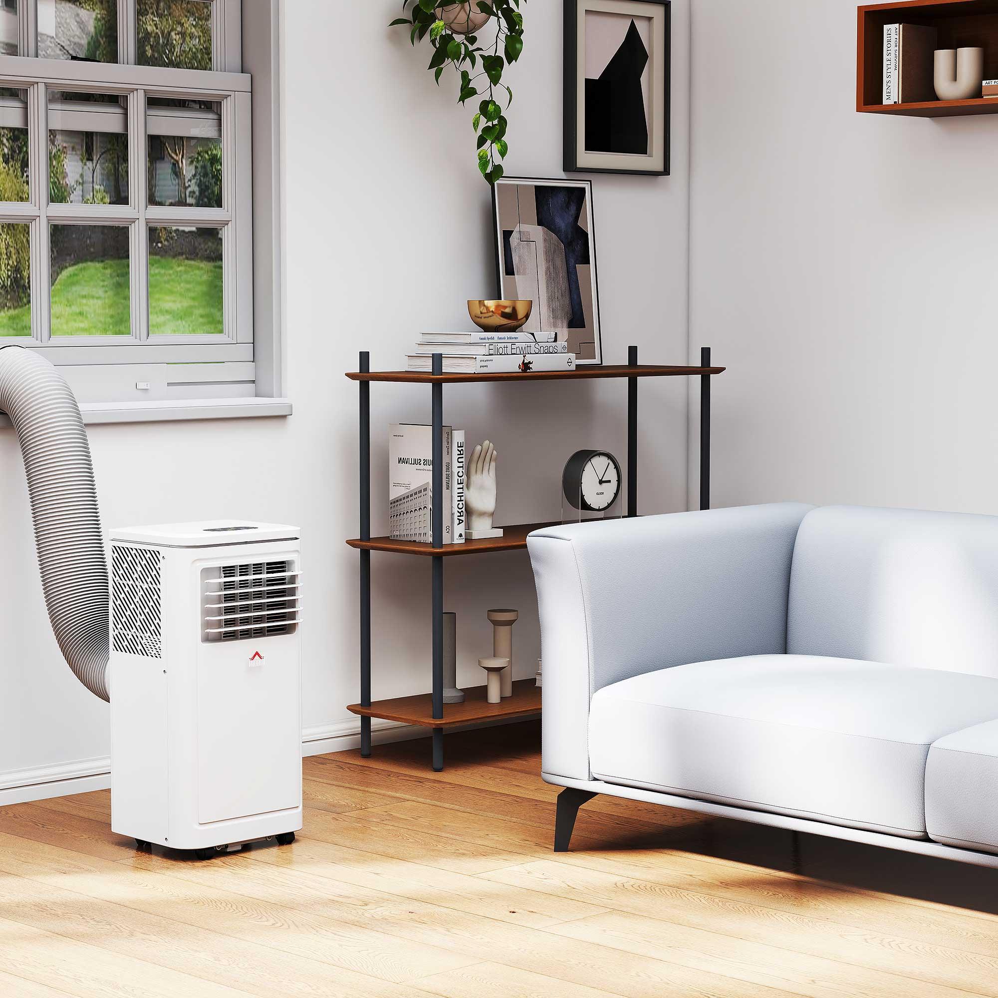  8,000 BTU Portable AC Unit for Apartment , Compact, Movable & Evaporative Cooler for Small Spaces, White