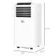  8000BTU Mobile Portable Air Conditioner with Cooling, Dehumidifier, and Ventilating with Remote Control, 2 Speed Fans, 24-Hour Timer for Bedroom, Living Room, Home Office, White